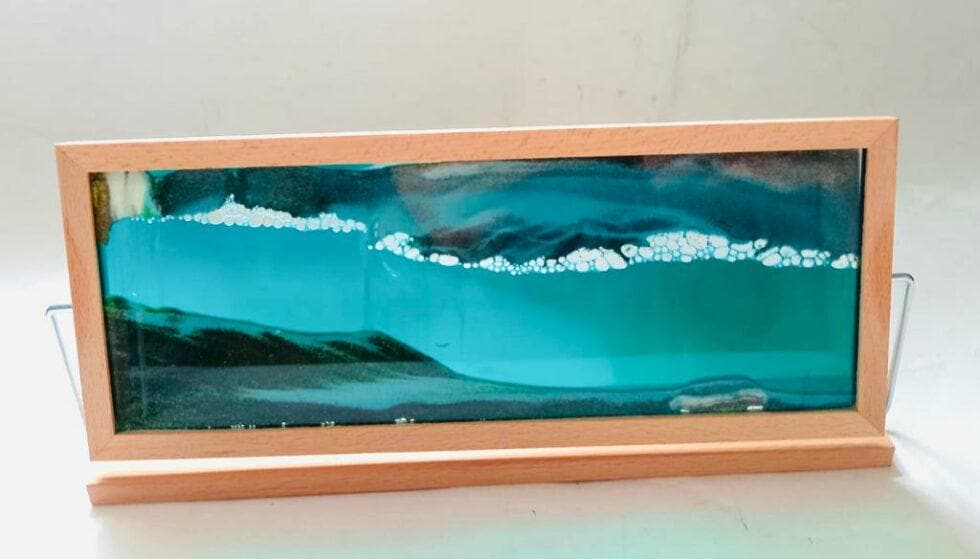 Sand Picture Art Home Decor Gift / wood frame / 29 X 12cm