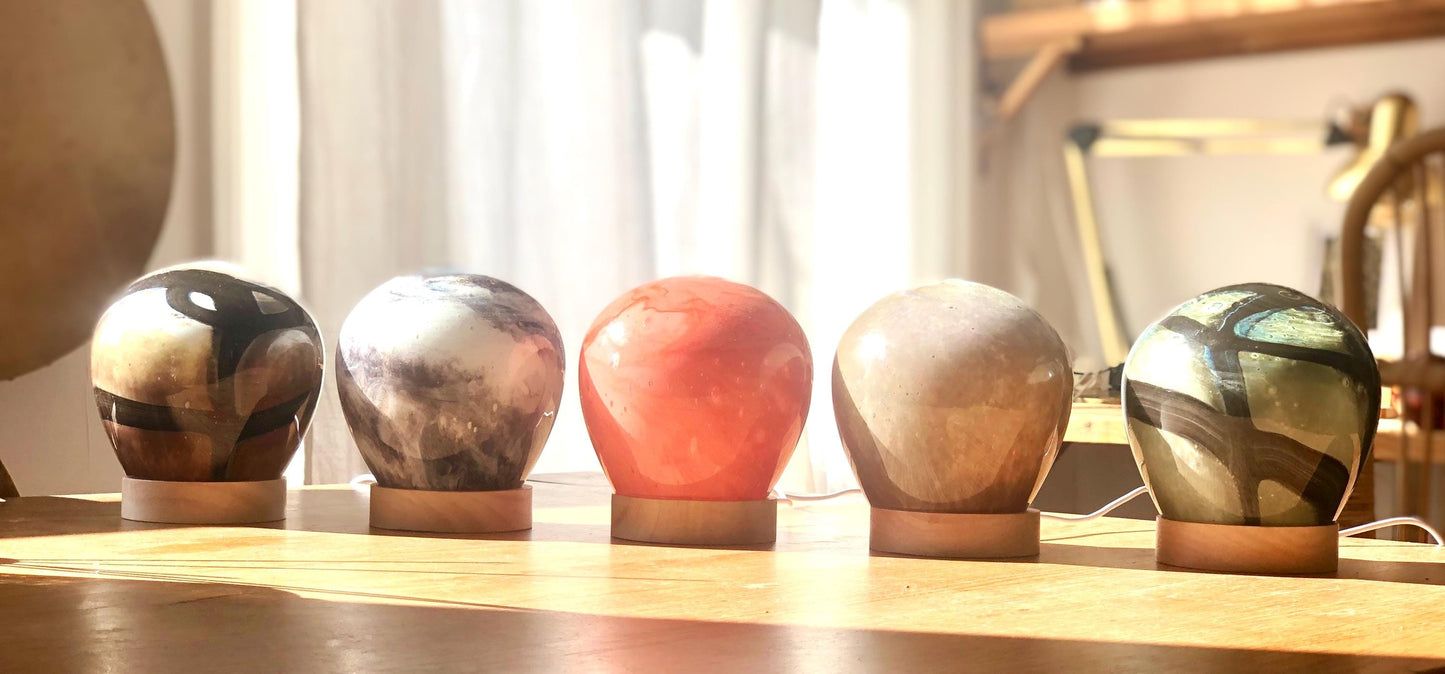 Handcrafted Nebula Glass Lamp: LED Night Light, Cosy Home Decor