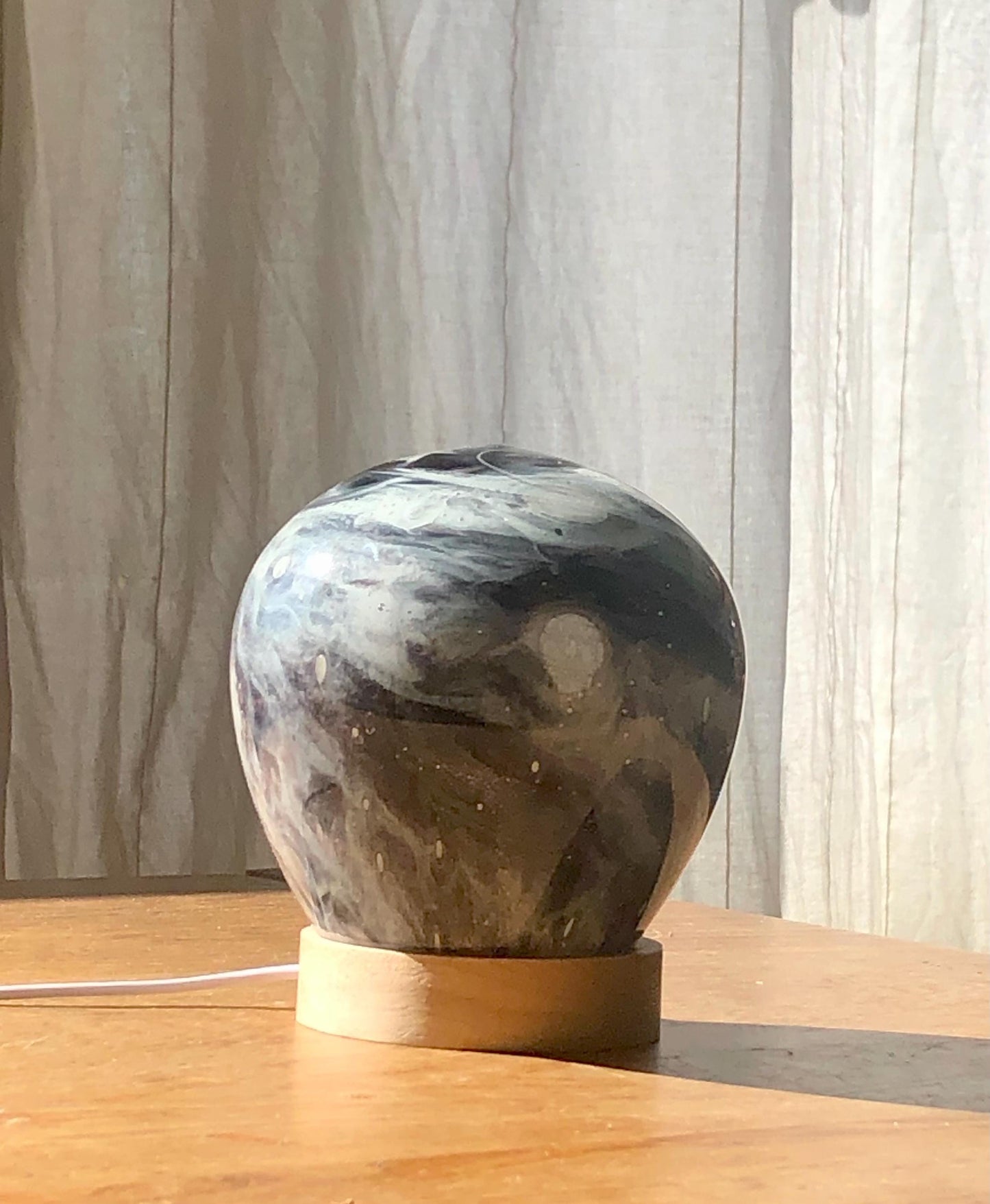 Handcrafted Galaxy Glass Lamp: LED Night Light, Cosy Home Decor
