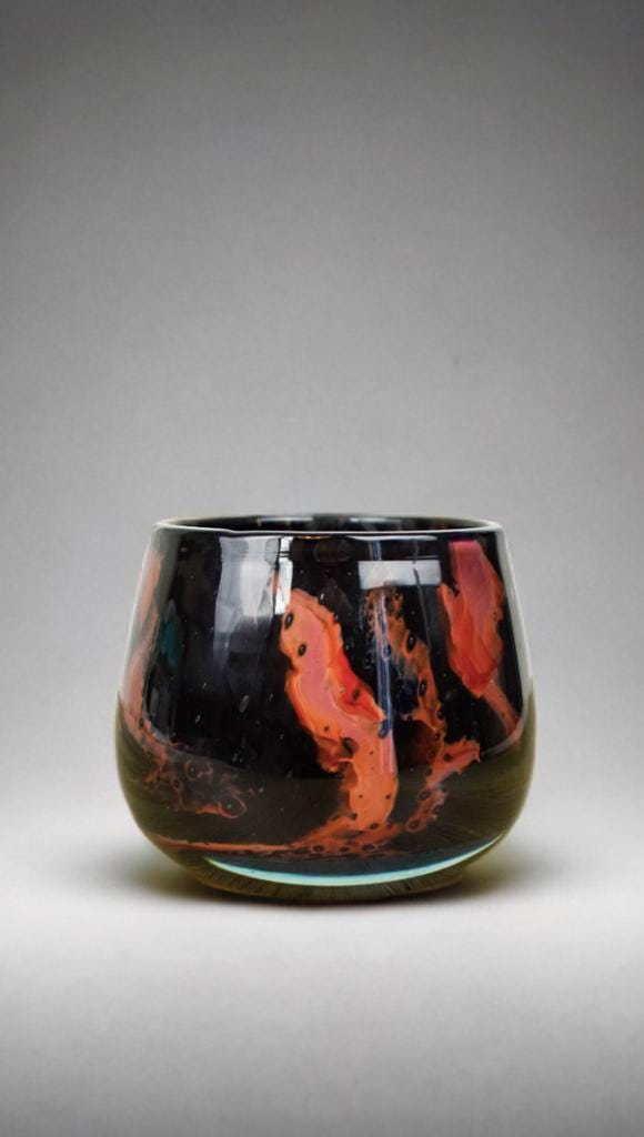 Handmade Mouth Blown Glass Vase: Elegant Home Decor (11cm)