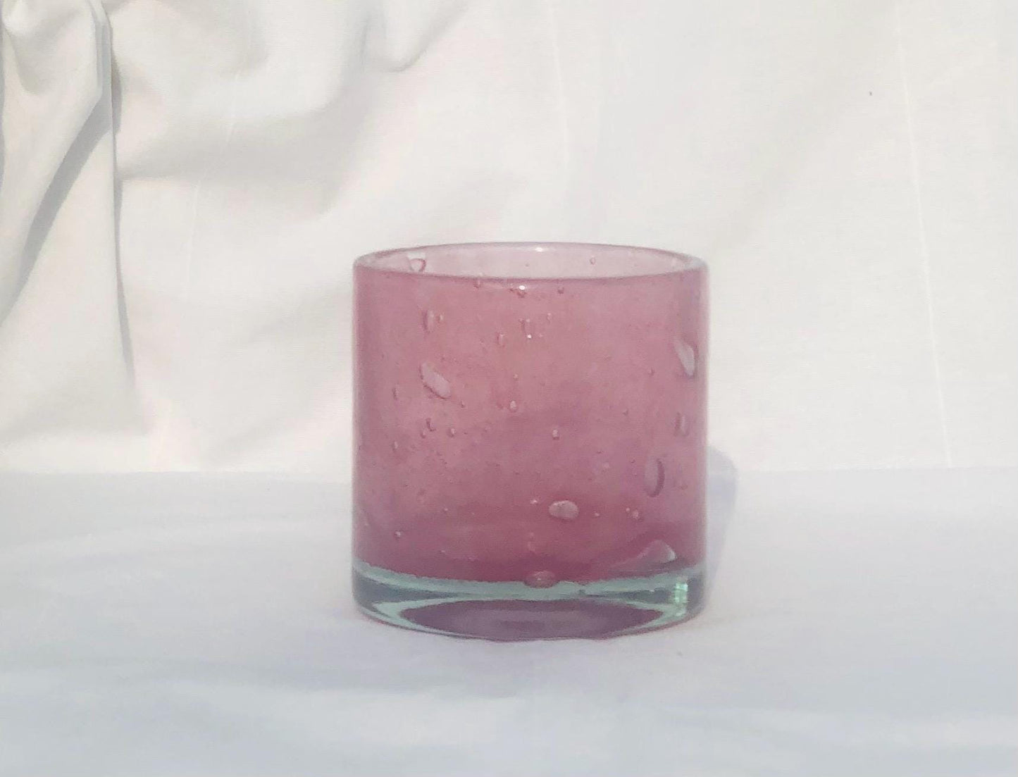 Handmade Mouth Blown Glass Desk Organiser: Marble Design Candle Holder