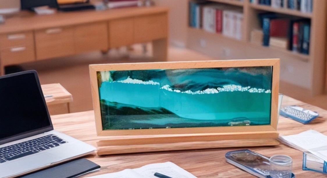 Sand Picture Art Home Decor Gift / wood frame / 29 X 12cm