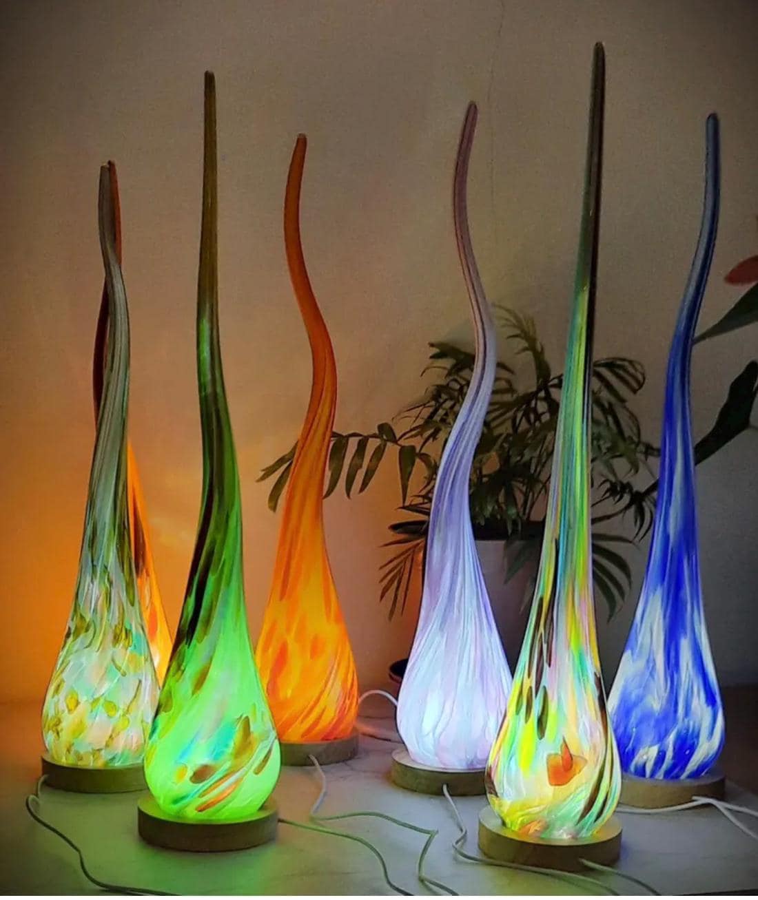 Flame / Drop Glass Lamps