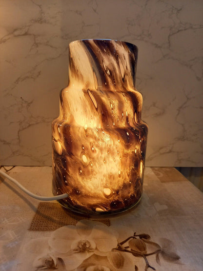 Handcrafted Glass Vase Lamp: Elegant Ambient Light, 280mm Height
