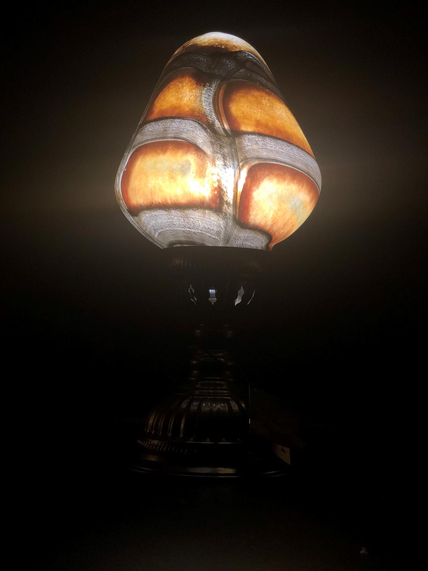 Handmade Artisan Glass Teardrop Lamp: Elegant Ambient Light
