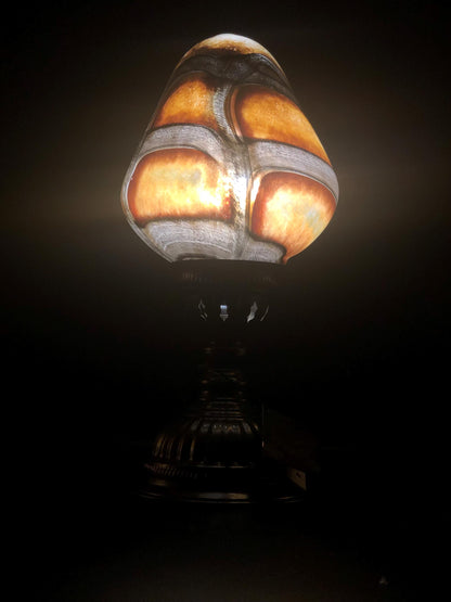 Handmade Artisan Glass Teardrop Lamp: Elegant Ambient Light