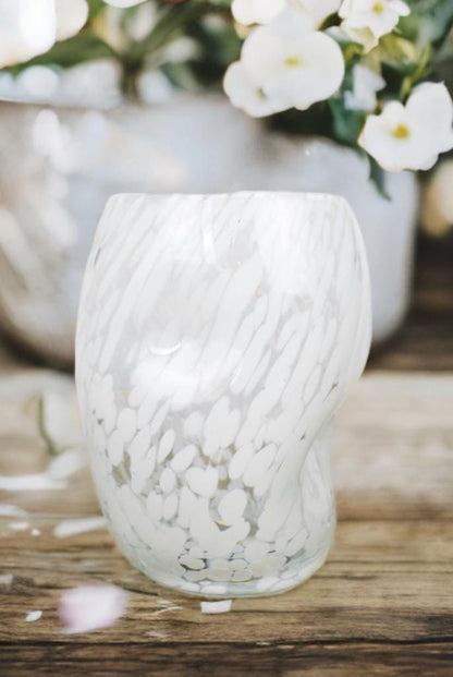Handmade Mouth Blown Glass Vase: Elegant Home Decor (19cm)