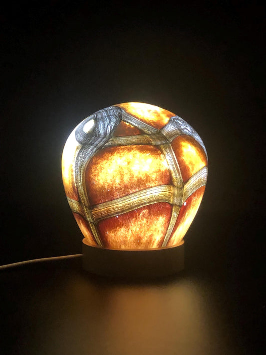 Handcrafted Nebula Glass Lamp: LED Night Light, Cosy Home Decor