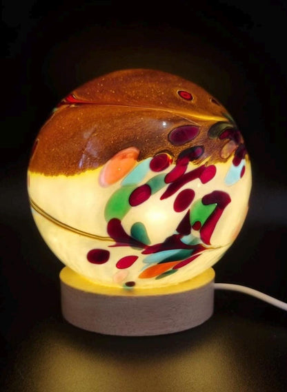 Handcrafted Glass Sphere LED Lamp: Unique Ambient Lighting
