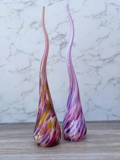 Iridescent Glass Garden Ornament: Handmade Artistic Home Decor
