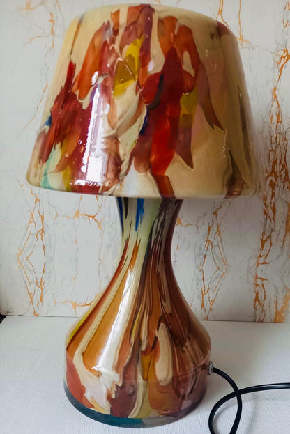 Handblown Glass Lamp: Art Glass Night Light, Ambient Decor
