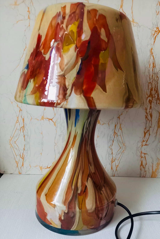 Handblown Glass Lamp: Art Glass Night Light, Ambient Decor