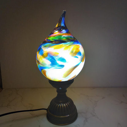 Mystique Flame Glass Lamp – Handcrafted Artisanal Teardrop Light for Elegant Home Decor