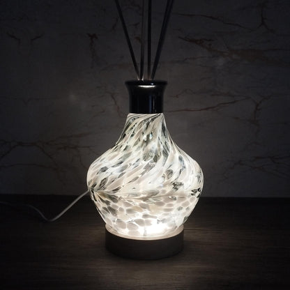 Rainbow Glass Diffuser Lamp: Iridescent Aroma Light, Handmade Home Decor