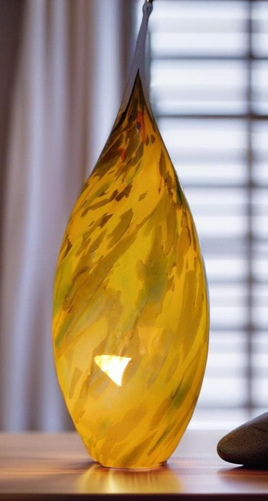 Hand Blown Glass Ghost Lamp: Art Deco Table Lamp