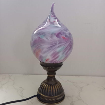 Mystique Flame Glass Lamp – Handcrafted Artisanal Teardrop Light for Elegant Home Decor