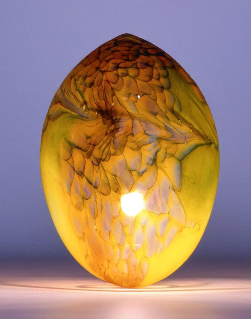 Giant Hand Blown Glass Dinosaur Egg Lamp: Art Deco Table Lamp (30cmX45cm)