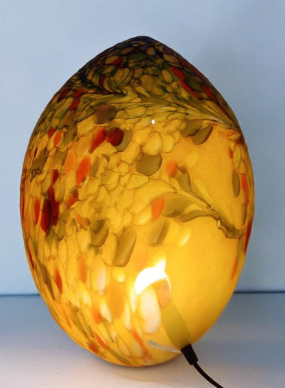 Giant Hand Blown Glass Dinosaur Egg Lamp: Art Deco Table Lamp (30cmX45cm)