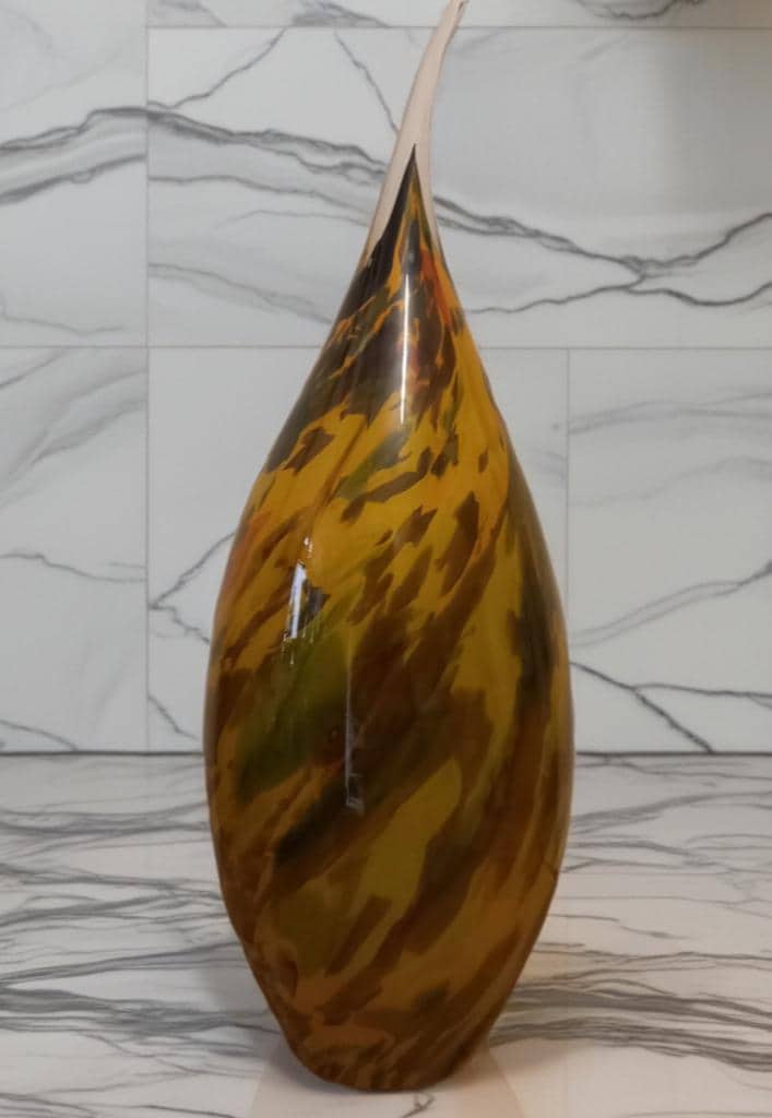Hand Blown Glass Ghost Lamp: Art Deco Table Lamp