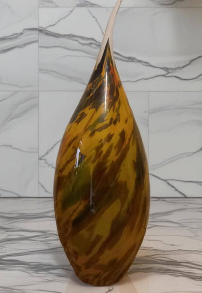 Hand Blown Glass Ghost Lamp: Art Deco Table Lamp