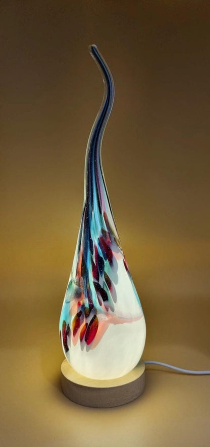 Colorful Flame Glass Lamp – Unique Handmade Artistic Light