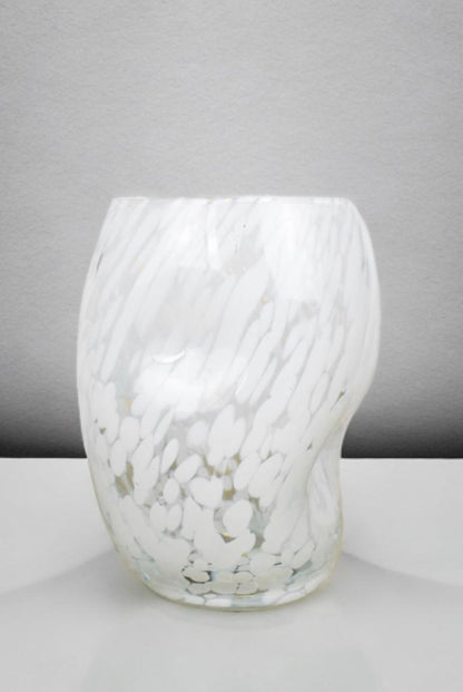 Handmade Mouth Blown Glass Vase: Elegant Home Decor (19cm)