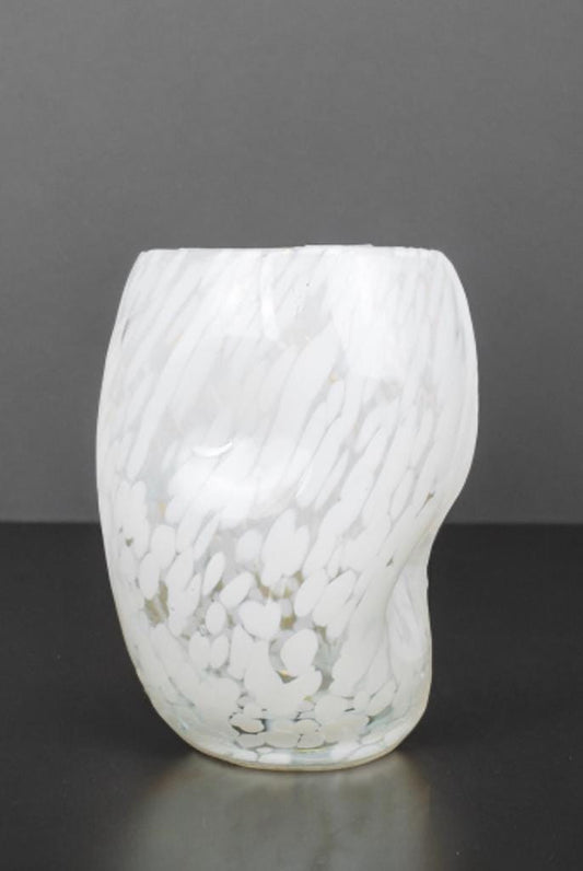 Handmade Mouth Blown Glass Vase: Elegant Home Decor (19cm)