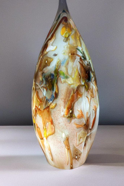 Hand Blown Glass Ghost Lamp: Art Deco Table Lamp