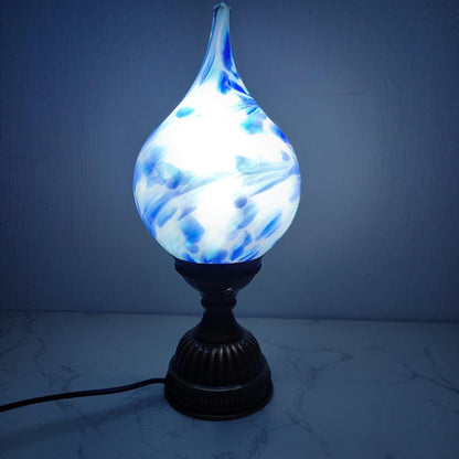 Mystique Flame Glass Lamp – Handcrafted Artisanal Teardrop Light for Elegant Home Decor