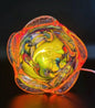 Iridescent Art Glass Rose Lamp: Hand-Blown LED Sculpture