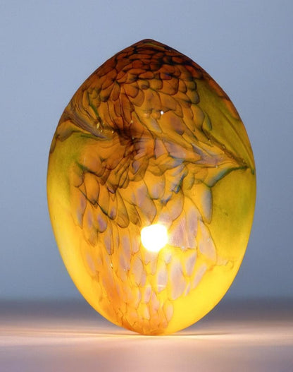 Giant Hand Blown Glass Dinosaur Egg Lamp: Art Deco Table Lamp (30cmX45cm)