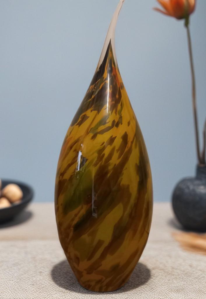 Hand Blown Glass Ghost Lamp: Art Deco Table Lamp