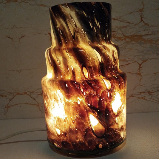Handcrafted Glass Vase Lamp: Elegant Ambient Light, 280mm Height