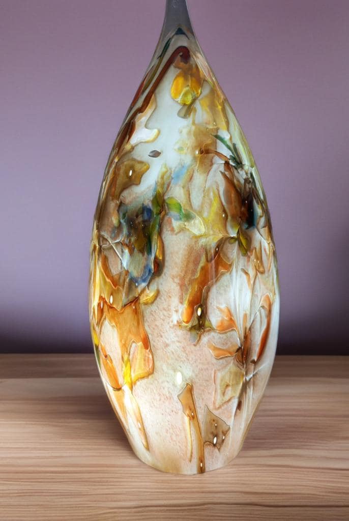 Hand Blown Glass Ghost Lamp: Art Deco Table Lamp