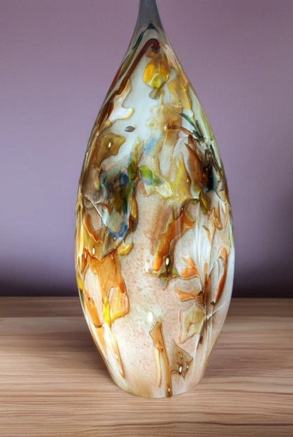 Hand Blown Glass Ghost Lamp: Art Deco Table Lamp