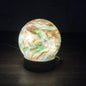 Hand Blown Glass Sphere Lamp: Ambient LED Night Light with Wooden Base, Multiple Colours