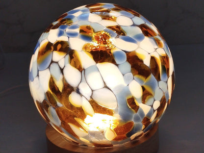 Handcrafted LED Glass Sphere Lamp: 6 Color Artistic Table Light