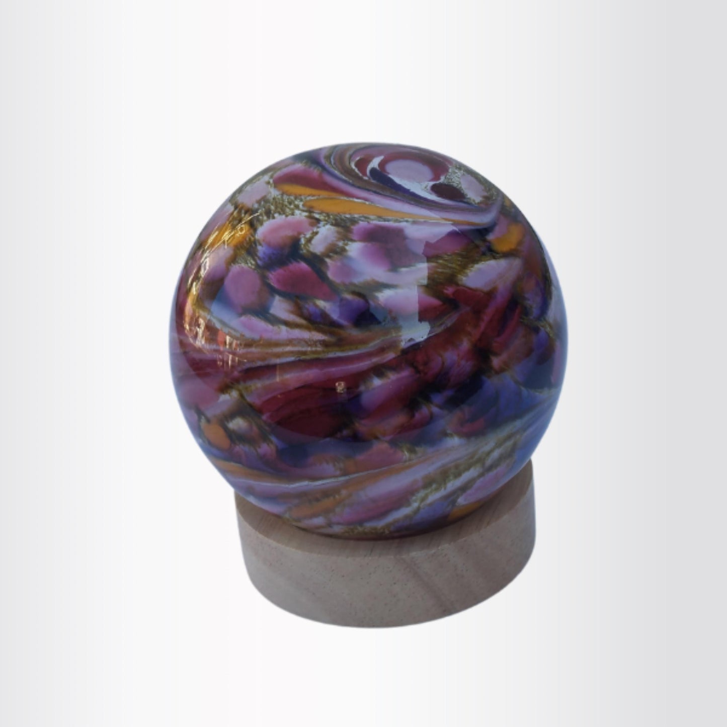 Handcrafted LED Glass Sphere Lamp: Cosy Ambient Light, British Home Décor