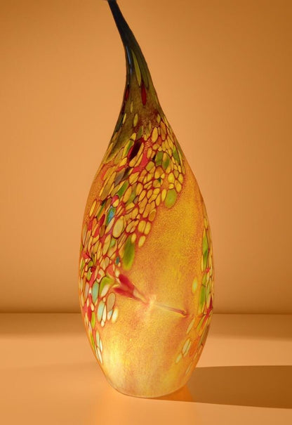 Hand Blown Glass Ghost Lamp: Art Deco Table Lamp