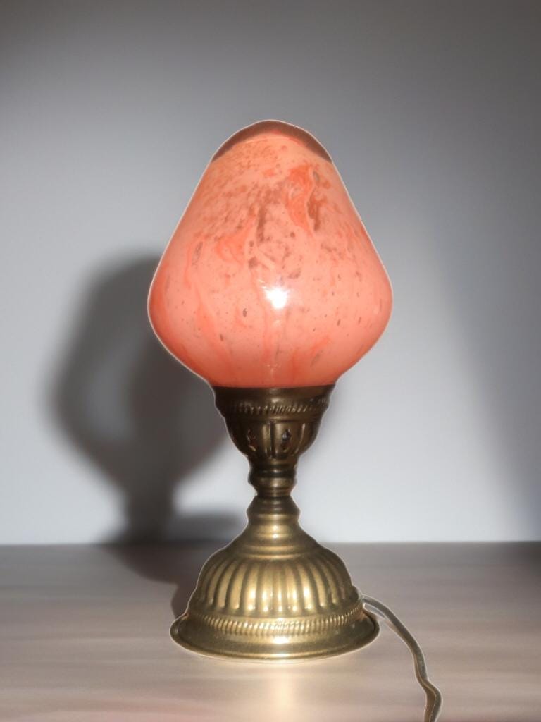 Handmade Artisan Glass Teardrop Lamp: Elegant Ambient Light
