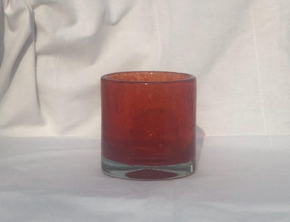 Handmade Mouth Blown Glass Desk Organiser: Marble Design Candle Holder