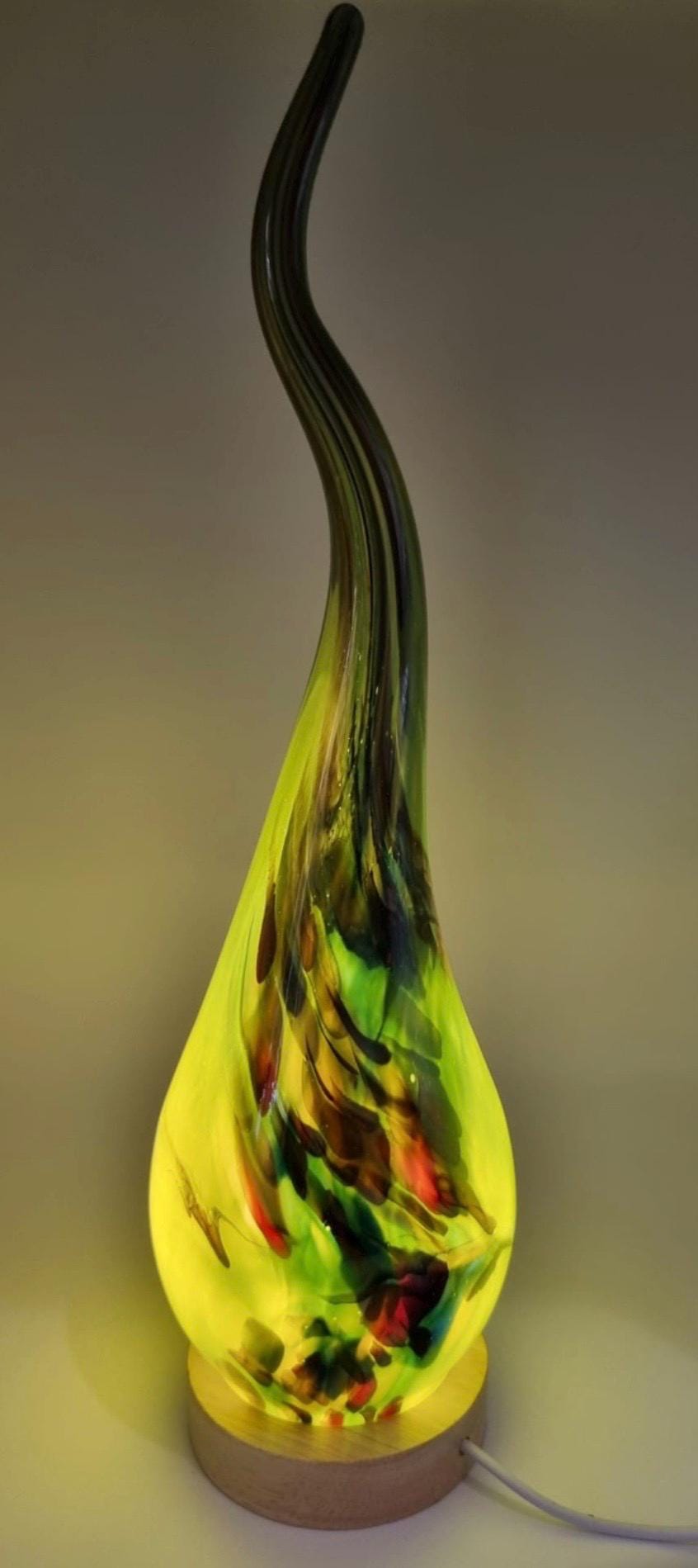 Colorful Flame Glass Lamp – Unique Handmade Artistic Light