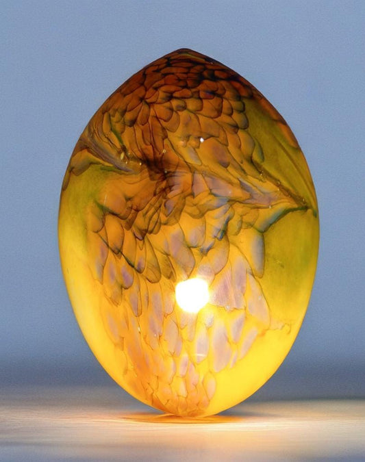 Giant Hand Blown Glass Dinosaur Egg Lamp: Art Deco Table Lamp (30cmX45cm)
