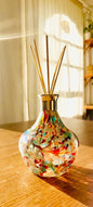 Handmade Iridescent Glass Diffuser Bottle: Artistic Home Aroma Decor