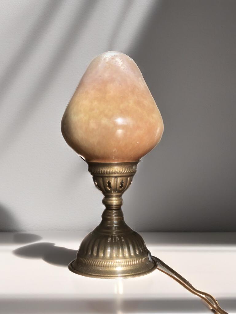 Handmade Artisan Glass Teardrop Lamp: Elegant Ambient Light