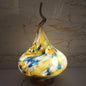 Handcrafted Amber Swirl Glass Flame Lamp: USB Artisan Mood Light