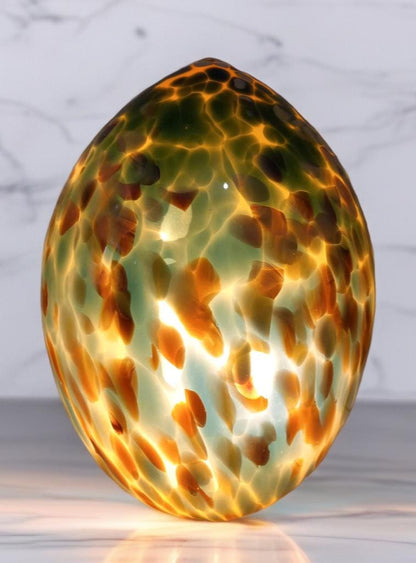 Giant Hand Blown Glass Dinosaur Egg Lamp: Art Deco Table Lamp (30cmX45cm)