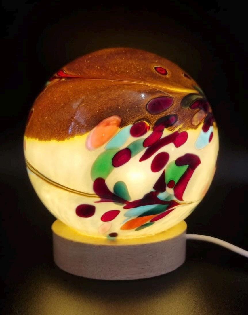 Handcrafted Glass Sphere LED Lamp: Unique Ambient Lighting