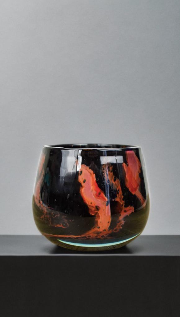 Handmade Mouth Blown Glass Vase: Elegant Home Decor (11cm)