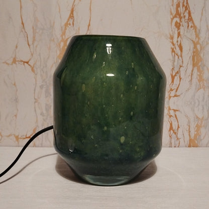 Handmade Green Art Glass Table Lamp: Unique Handmade Ambient Lighting